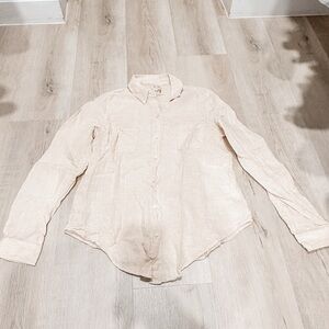 Lilly Pulitzer Tan Linen Top Longsleeve